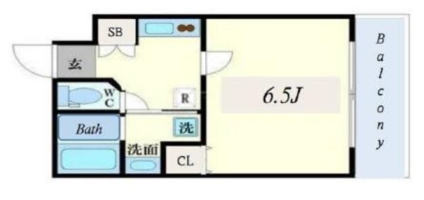 恵美須町駅 徒歩5分 11階の物件間取画像